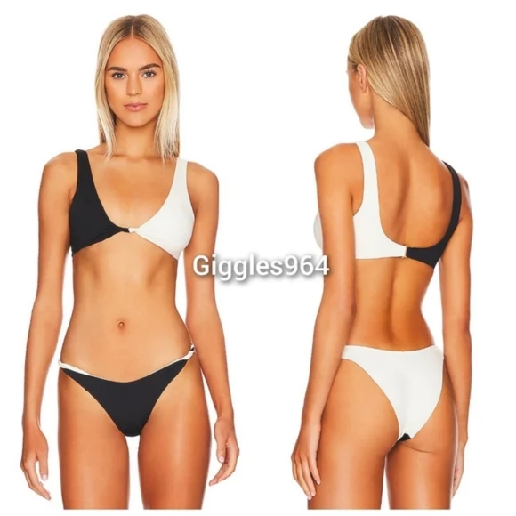 L*Space Luna Lovegood Bikini Set Black Cream - Picture 1 of 6